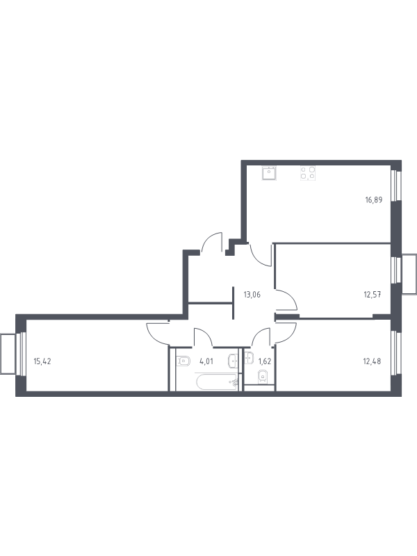 4 ккв (Евро) 76,2 м²