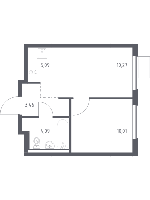 2 ккв (Евро) 32,9 м²