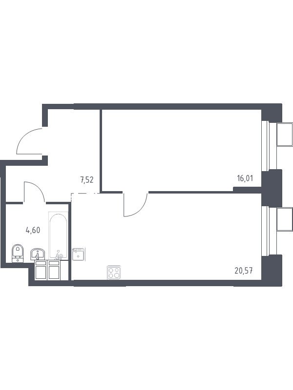 2 ккв (Евро) 48,7 м²
