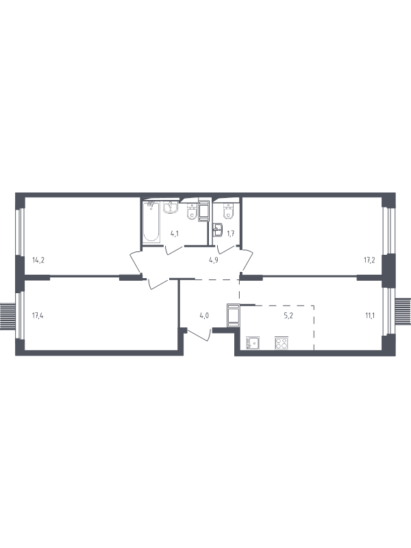 4 ккв (Евро) 79,5 м²