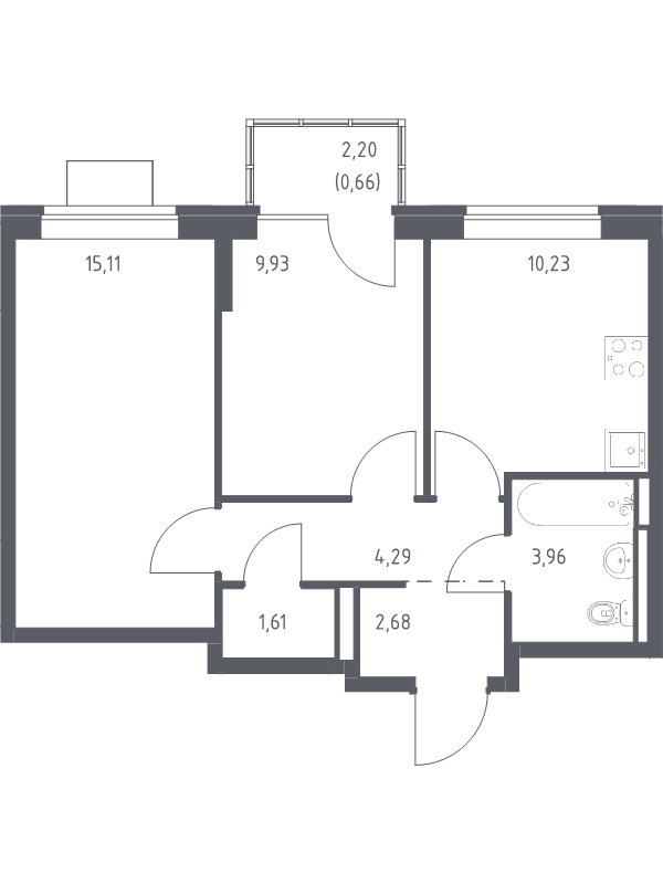 2 ккв 48,5 м²