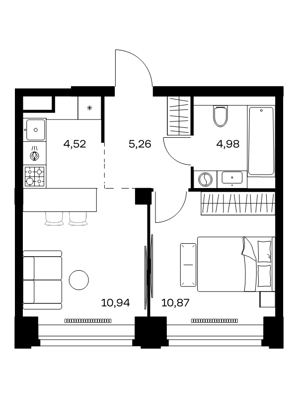 2 ккв (Евро) 36,6 м²