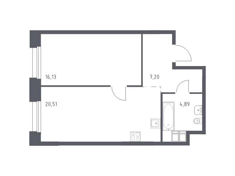 2 ккв (Евро) 48,7 м²