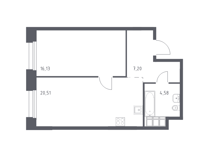 2 ккв (Евро) 48,4 м²