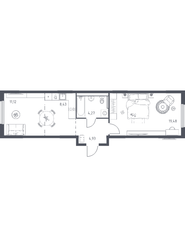 2 ккв (Евро) 48,2 м²