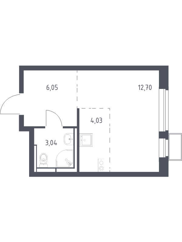 Студия 25,8 м²