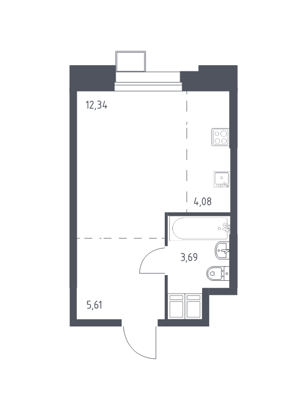 Студия 25,9 м²