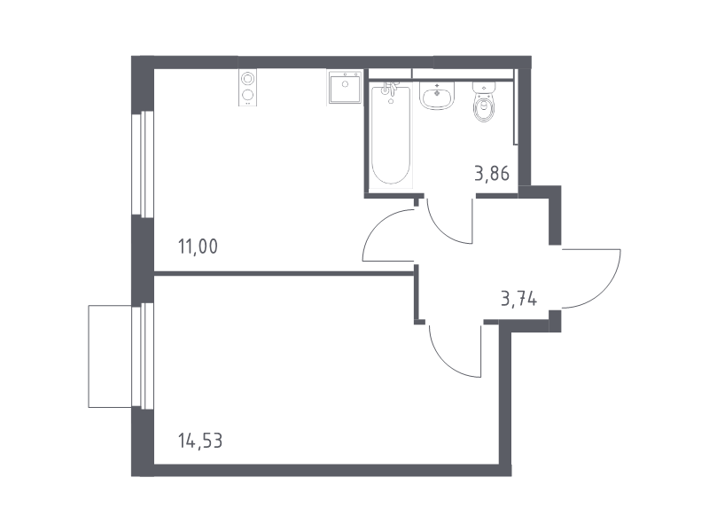 1 ккв 33,1 м²