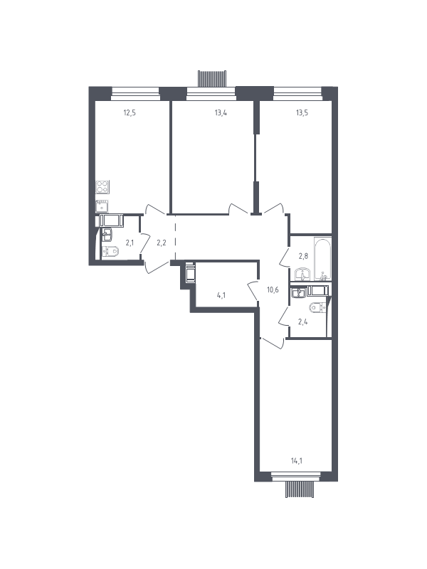 3 ккв 77,8 м²