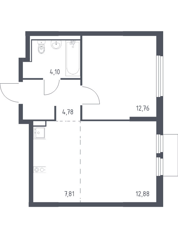 2 ккв (Евро) 42,3 м²