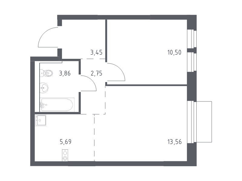 2 ккв (Евро) 39,8 м²