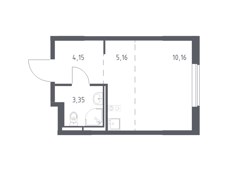 Студия 22,8 м²