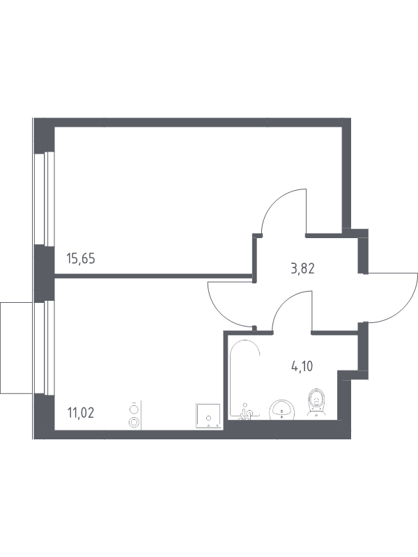 1 ккв 34,6 м²