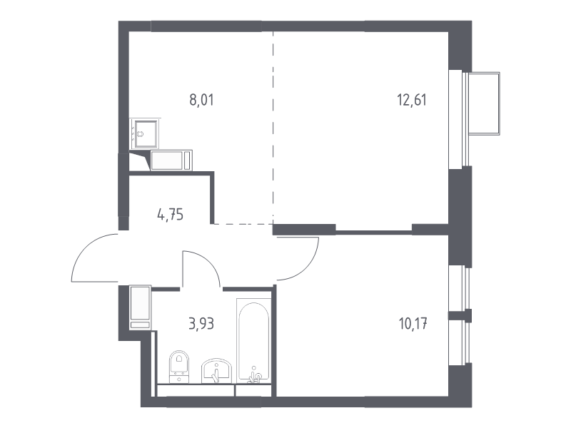 2 ккв (Евро) 39,5 м²