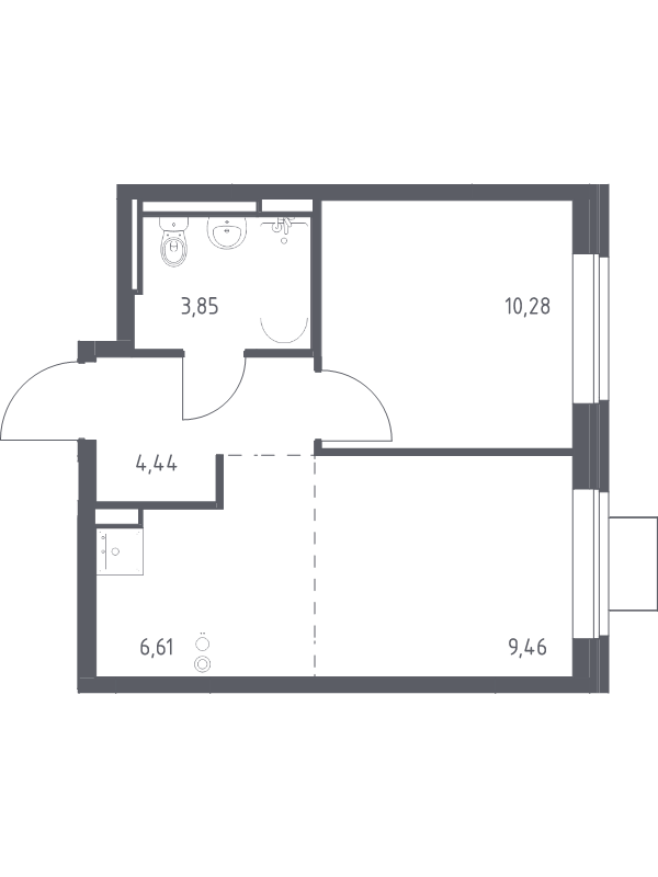 2 ккв (Евро) 34,6 м²