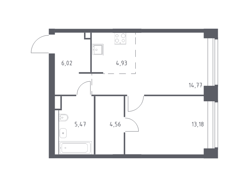 2 ккв (Евро) 48,9 м²