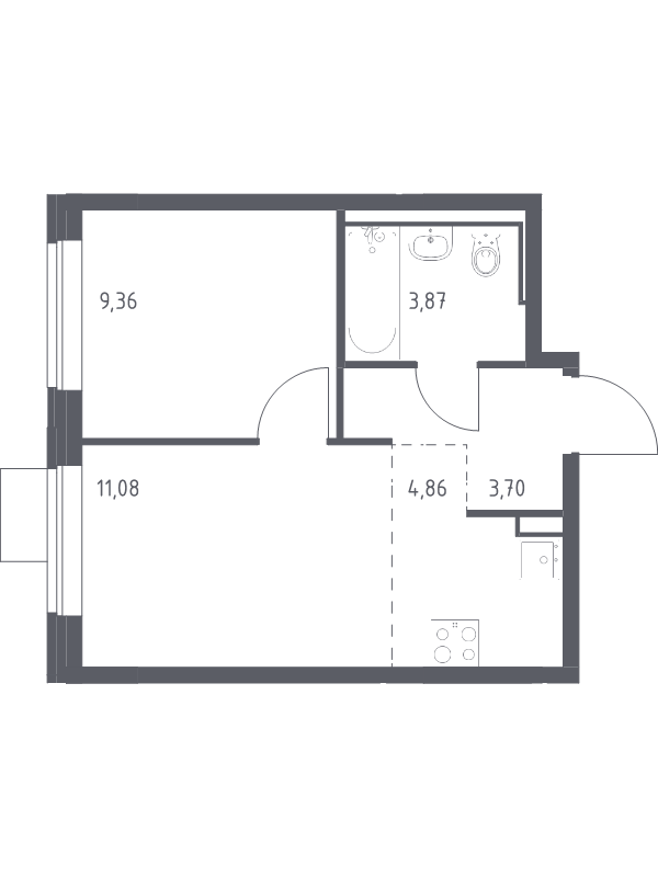 2 ккв (Евро) 32,9 м²
