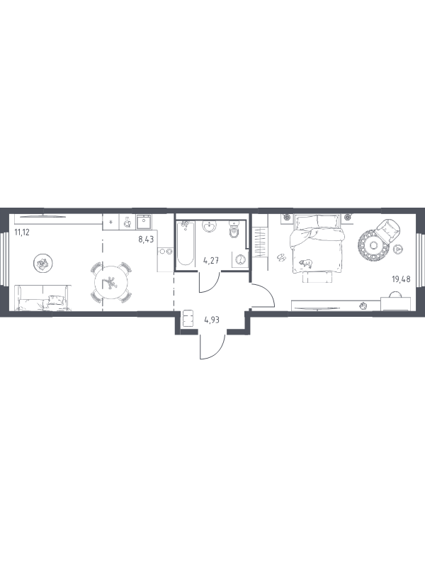 2 ккв (Евро) 48,2 м²