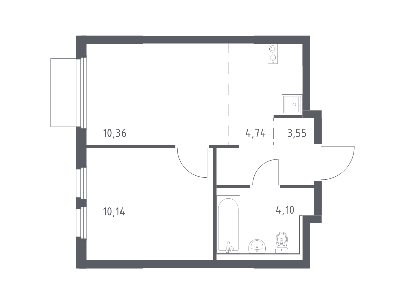 2 ккв (Евро) 32,9 м²
