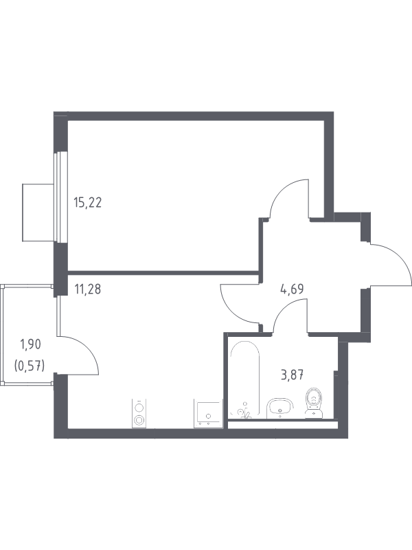 1 ккв 35,6 м²