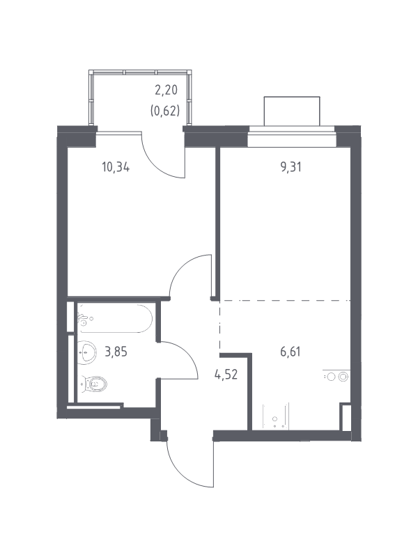2 ккв (Евро) 35,3 м²