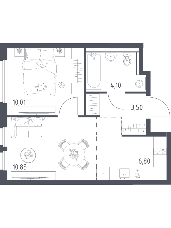 2 ккв (Евро) 35,3 м²