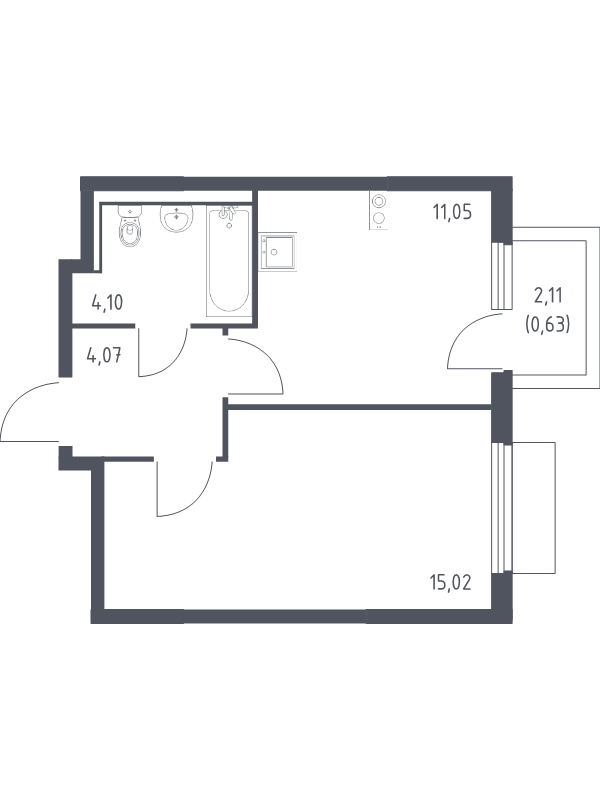 1 ккв 34,9 м²