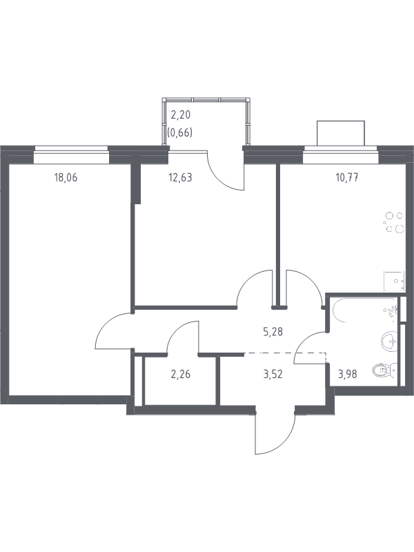 2 ккв 57,2 м²