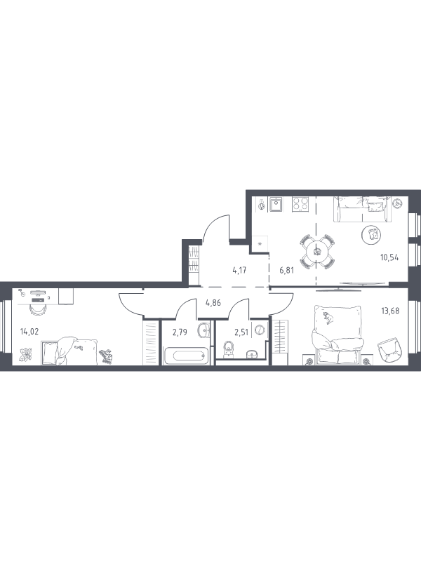 3 ккв (Евро) 59,4 м²