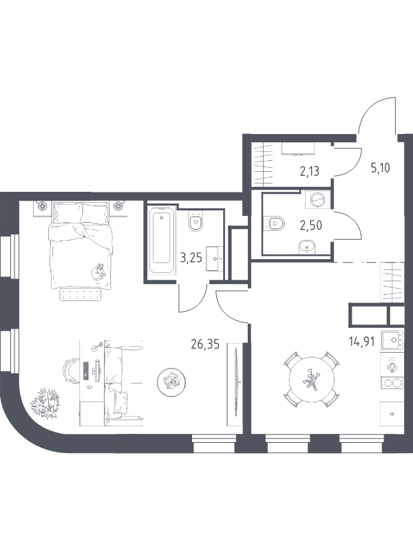 1 ккв 54,2 м²