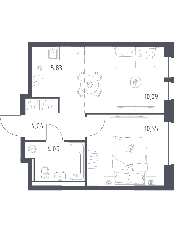 2 ккв (Евро) 34,6 м²