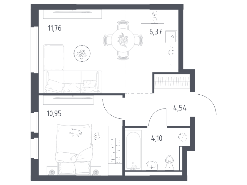 2 ккв (Евро) 37,7 м²