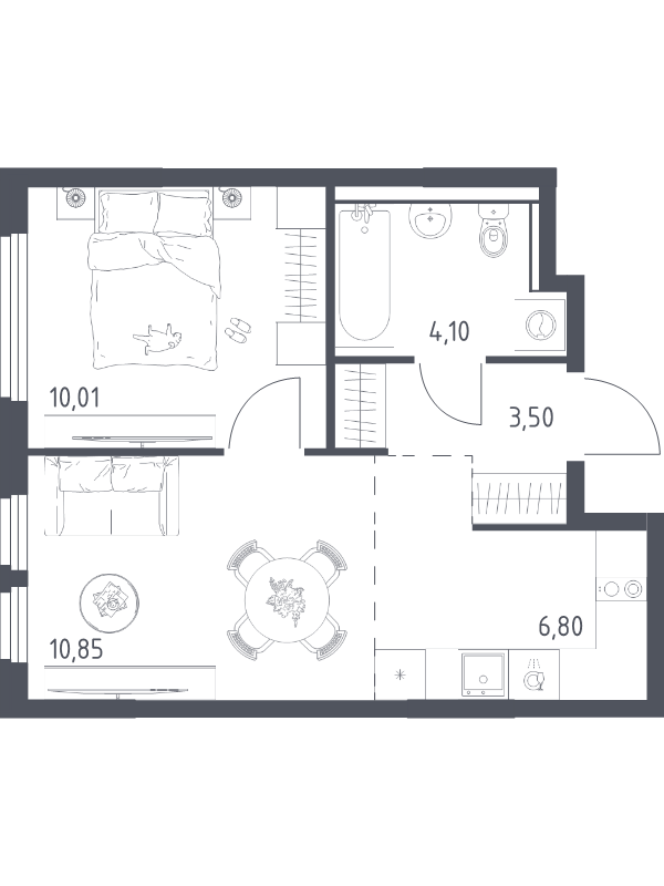 2 ккв (Евро) 35,3 м²