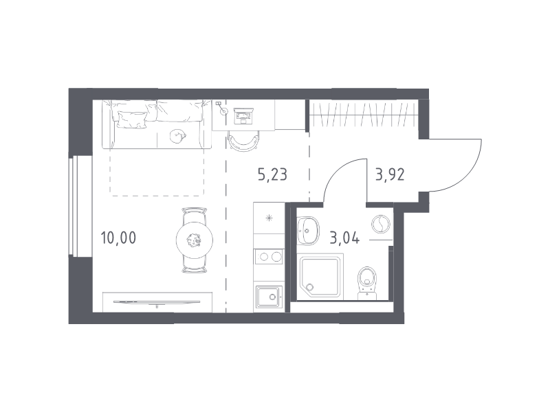 Студия 22,2 м²