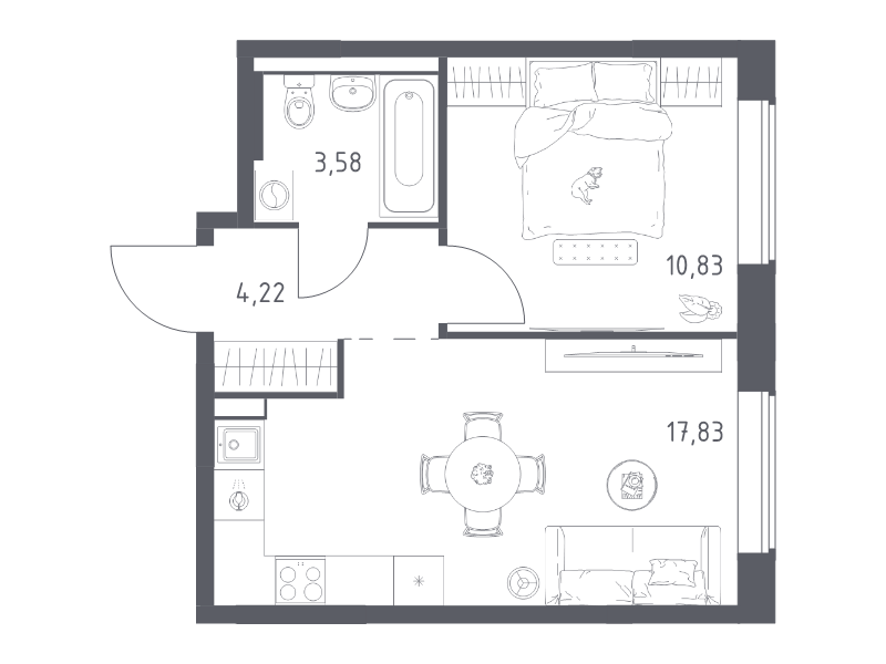 2 ккв (Евро) 36,5 м²
