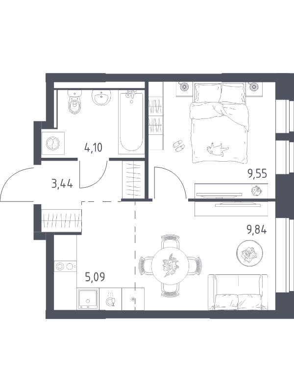 1 ккв 32 м²