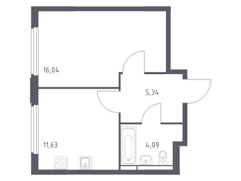 1 ккв 37,1 м²