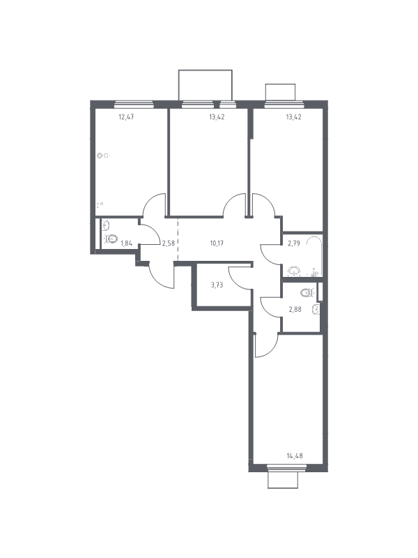 3 ккв 77,8 м²