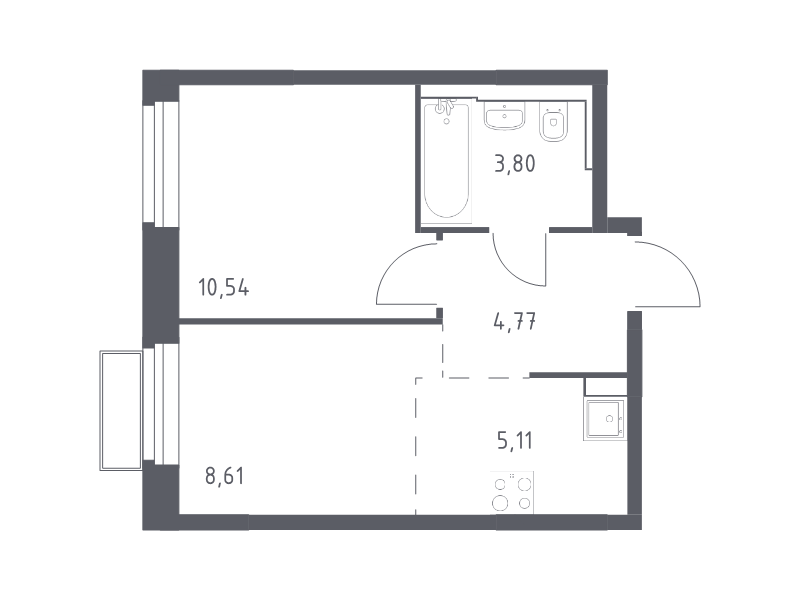 1 ккв 32,8 м²