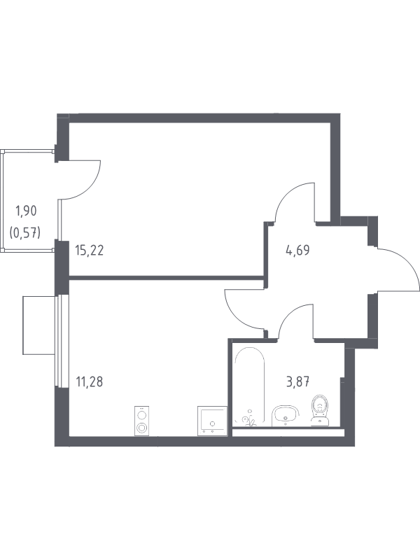 1 ккв 35,6 м²