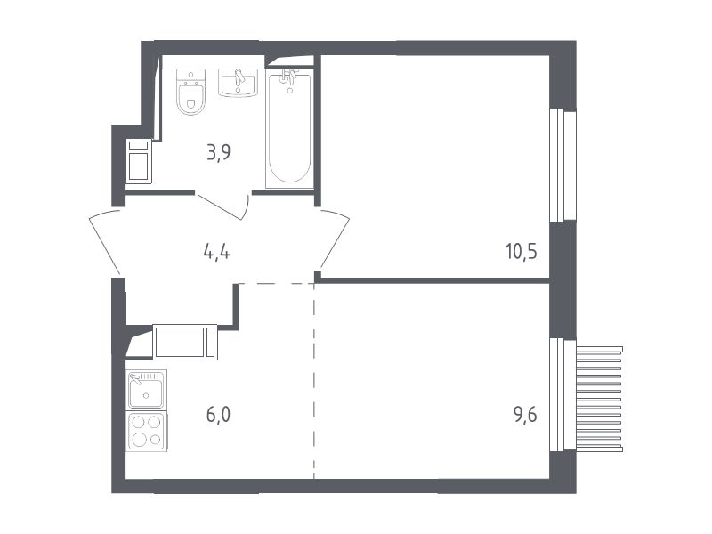 2 ккв (Евро) 33,7 м²