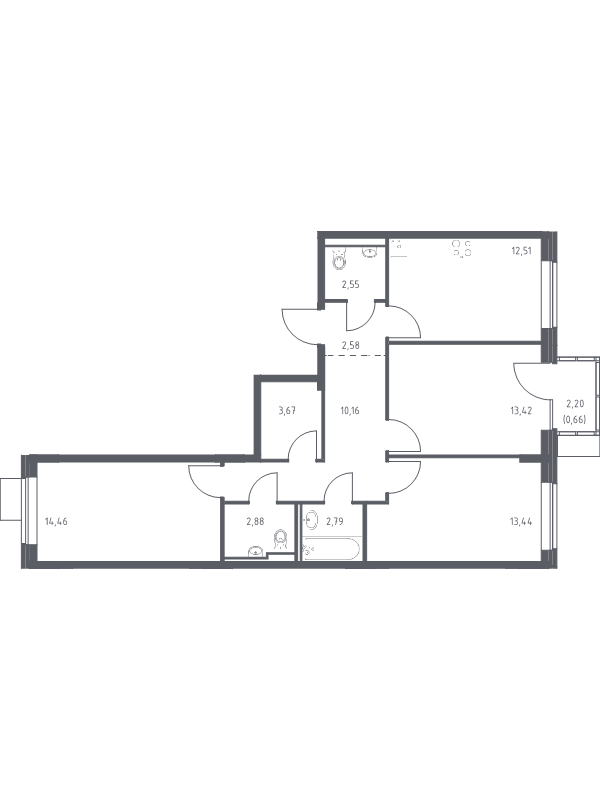3 ккв 79,1 м²