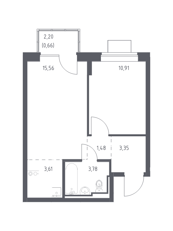 2 ккв (Евро) 39,4 м²