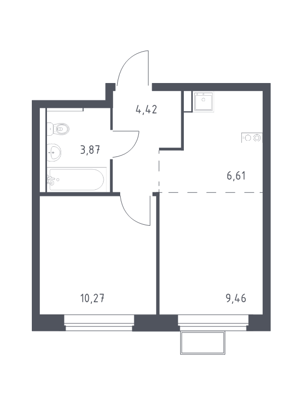2 ккв (Евро) 34,6 м²