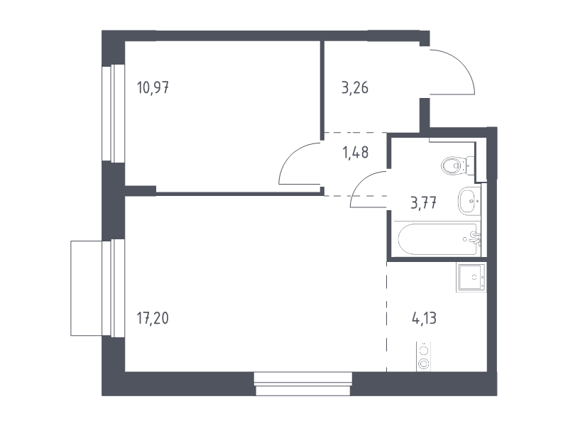 2 ккв (Евро) 40,8 м²