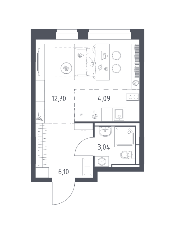 Студия 25,9 м²