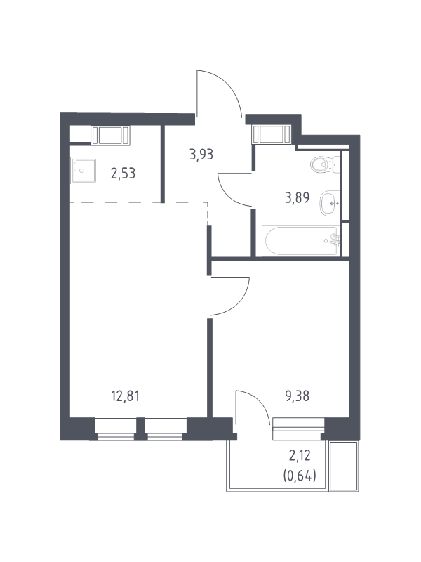 2 ккв (Евро) 33,2 м²
