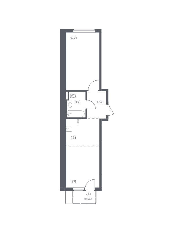 2 ккв (Евро) 45,1 м²