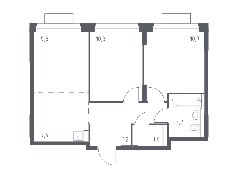 3 ккв (Евро) 50,2 м²
