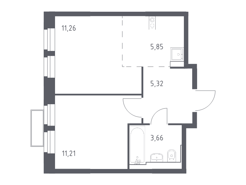 2 ккв (Евро) 37,6 м²